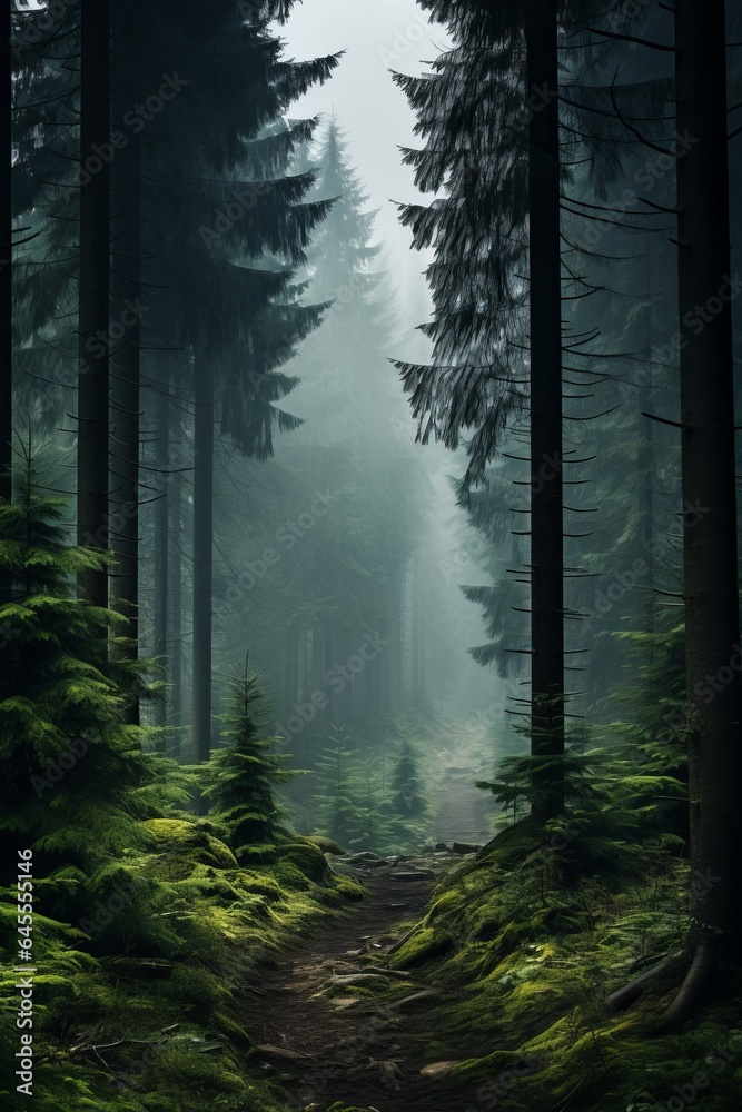 Fototapeta premium Foggy forest