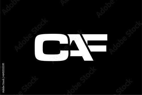 CAF creative letter shield logo design vector icon illustration