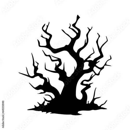 halloween tree ,tree devil scary scary halloween illustration vector 