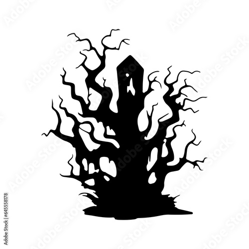halloween tree  tree devil scary scary halloween illustration vector 