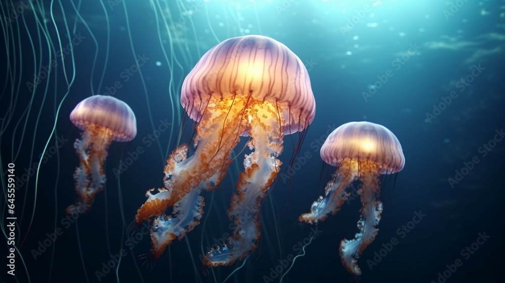 jellyfish appeared Their tentacles floating silently generative ai jellyfish appeared Their tentacles floating silently generative ai
