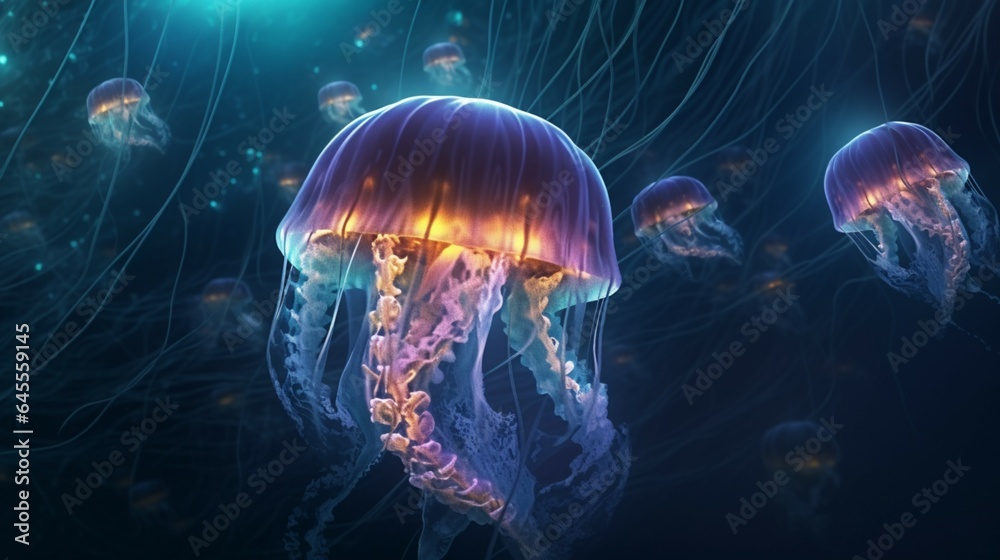 jellyfish appeared Their tentacles floating silently generative ai jellyfish appeared Their tentacles floating silently generative ai