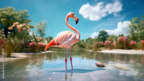 flamingo in its natural habitat ISO 100 generative ai