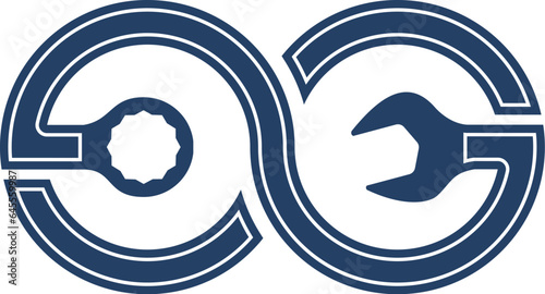 Infinity shape with G initial and wrench