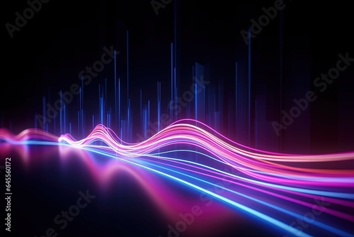 abstract futuristic background with pink blue glowing neon moving high speed wave lines and bokeh lights. Data transfer concept Fantastic wallpaper