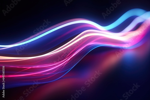 abstract futuristic background with pink blue glowing neon moving high speed wave lines and bokeh lights. Data transfer concept Fantastic wallpaper