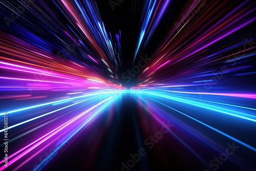 abstract futuristic background with pink blue glowing neon moving high speed wave lines and bokeh lights. Data transfer concept Fantastic wallpaper