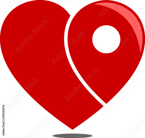 Heart shape with pin location inside