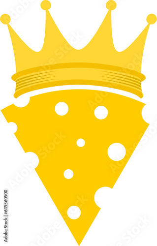 Cheese slice with gold crown