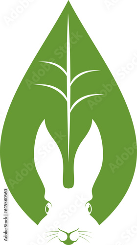 Leaf with rabbit head inside