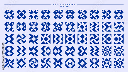 Minimalist sharp line memphis abstract square basic shape pattern design set