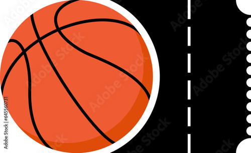 Ticket with basketball ball inside