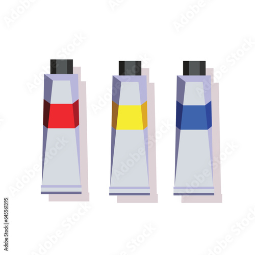 Watercolor Paint Tubes Geometric Flat Simple Vector