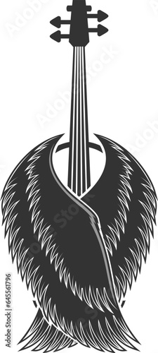 Eagle wing with violin inside