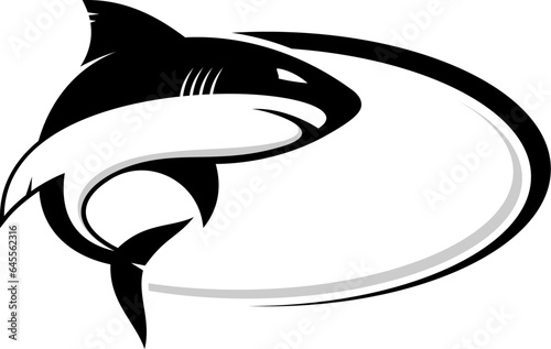 Shark fish with ellipse swoosh
