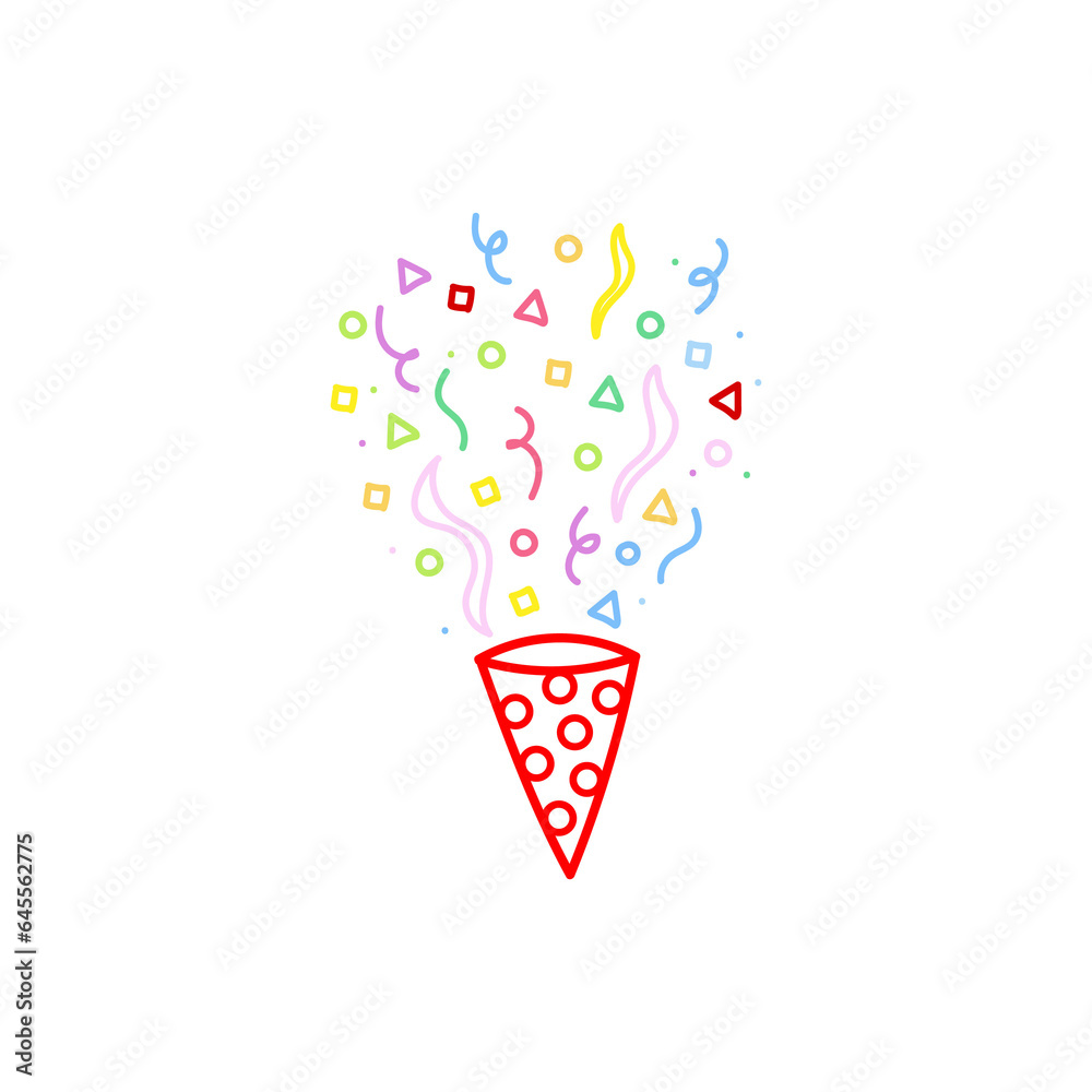 cute party popper isolated confetti explosion firecrackers celebration vector drawing illustration hand drawn style cute party popper isolated confetti explosion firecrackers celebration vector drawing illustration hand drawn style