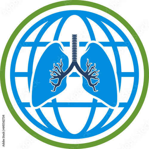Circular shape with line globe and lung