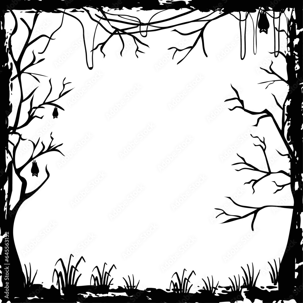 Vector halloween frame concept background Vector halloween frame concept background