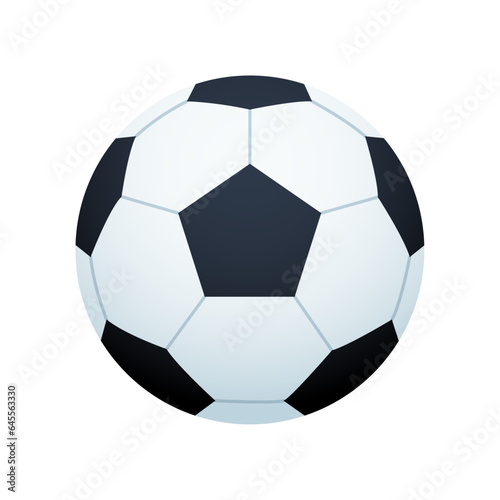 Vector soccer ball realistic white black picture