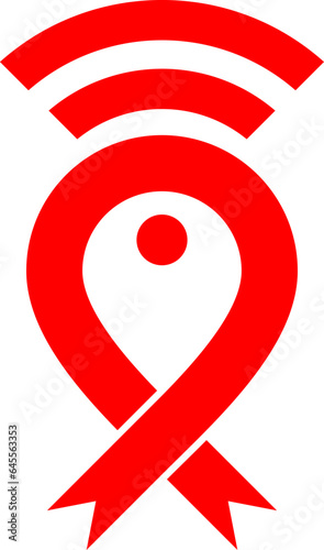 Red ribbon with signal icon