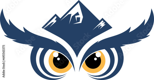 Mountain with owl eye above