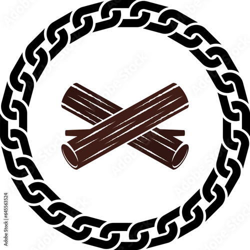 Chain ring with firewood inside
