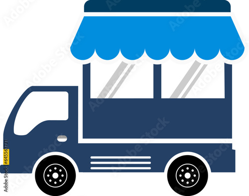 Truck with food container on top