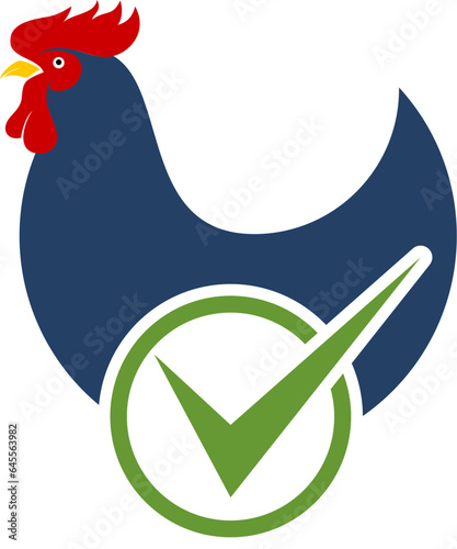 Chicken with green check mark