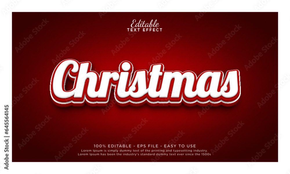 Christmas editable text. Text effect for christmas promotion and celebration