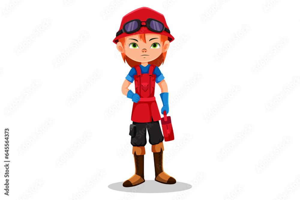 Fototapeta premium Cute Kids Profession Character Illustration