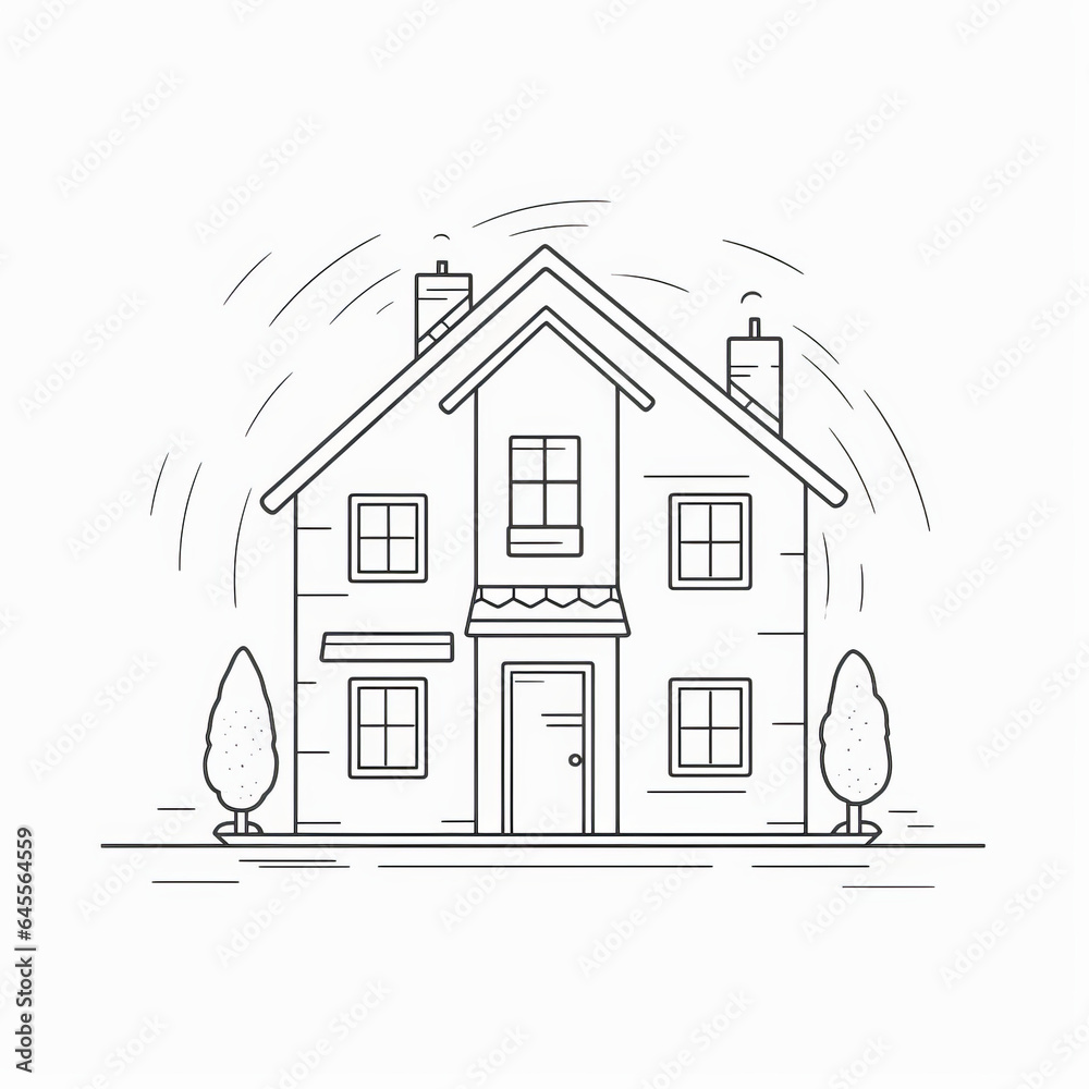 House sketch illustration, artistic, minimalistic, sketches, architectural, clean, stylish, creative projects. House sketch illustration, artistic, minimalistic, sketches, architectural, clean, stylish, creative projects.