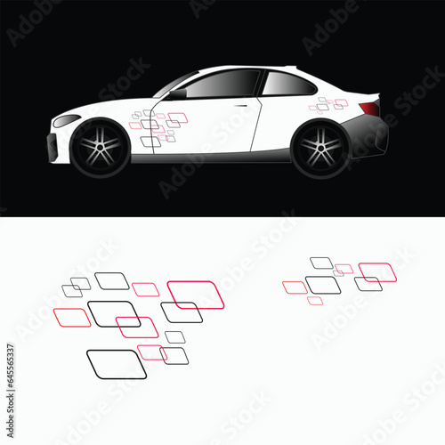 car wrapping decal design vector. car modification decals.