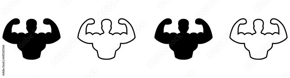 Flexed biceps emoji. Biceps Gesture Icon. Hands of various skin tones. muscle vector icon set. vector isolated. Flexed biceps emoji. Biceps Gesture Icon. Hands of various skin tones. muscle vector icon set. vector isolated.