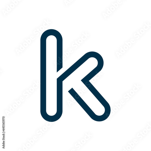 Monogram initial K letter mark logo design. Monogram design vector K logo. Monogram initial letter mark K logo. Design simple K monogram.