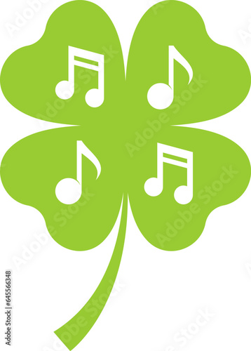 Green clover with music note