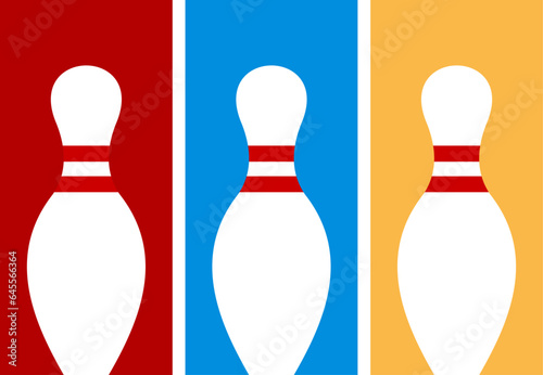 Multicolor square shape with bowling pin