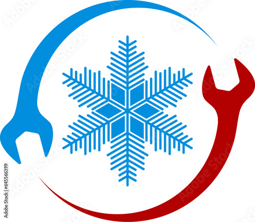 Circular wrench with snow flake inside