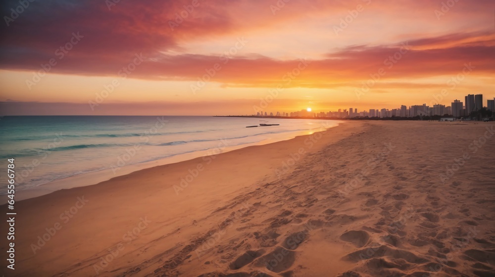 Spectacular Seaside Sunset Multicolored Skyline Spectacular Seaside Sunset Multicolored Skyline