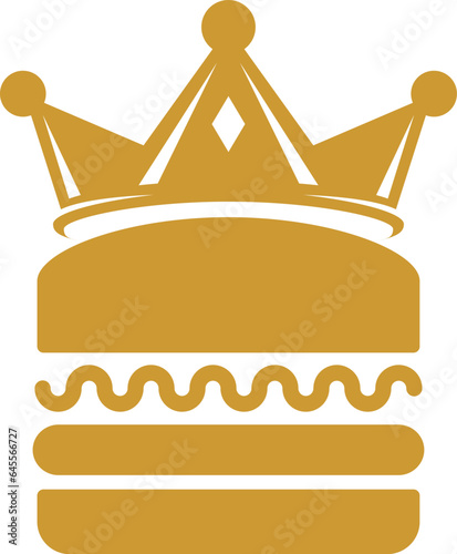 Gold burger with crown on top