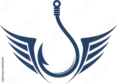Abstract wing with fishing hook