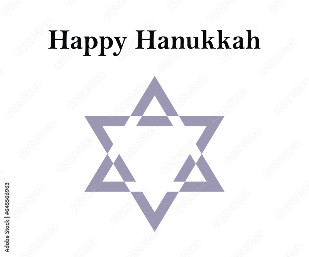Happy Hanukkah star of david White and shiny star of religious celebration Happy Hanukkah star of david White and shiny star of religious celebration