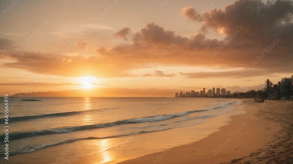 Spectacular Seaside Sunset Multicolored Skyline