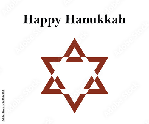 Happy Hanukkah star of david White and shiny star of religious celebration