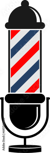 Podcast microphone with barber sign