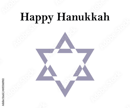 Happy Hanukkah star of david White and shiny star of religious celebration