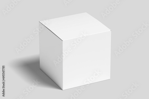 Realistic Square Box Packaging Illustration for Mockup. 3D Render. © Abrar