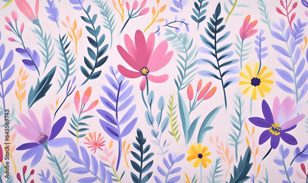 Botanical illustrations in gorgeous pastel colors