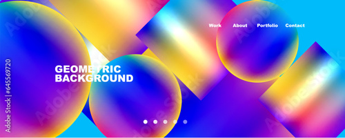 Minimalist geometric abstract background with fluid gradients. Vector Illustration For Wallpaper, Banner, Background, Card, Book Illustration, landing page
