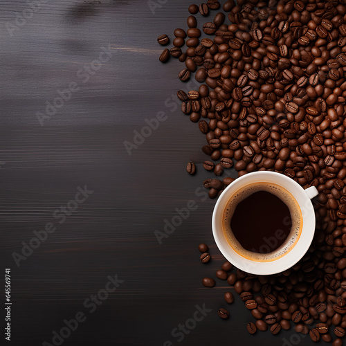 generative coffee day ai illustration, solid and empty space background 