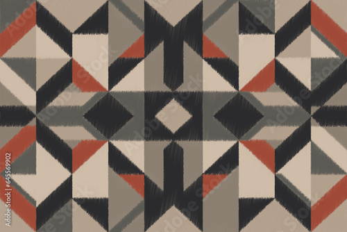 Ikat Pattern, Geometric ethnic pattern design for background or wallpaper, seamless pattern.